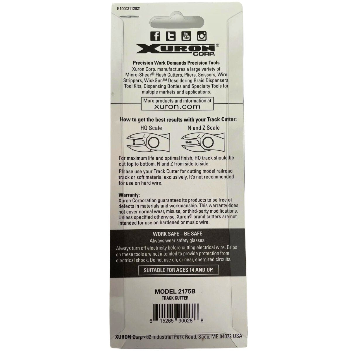 Xuron 2175B Semi - Flush Track Cutting Shears - Phillips Hobbies